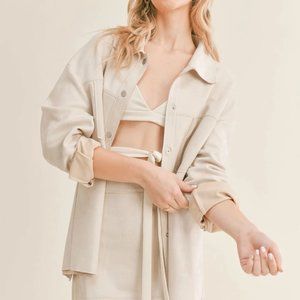 New With Tags! THE GALLERY SUEDE OVERSIZED SHIRT